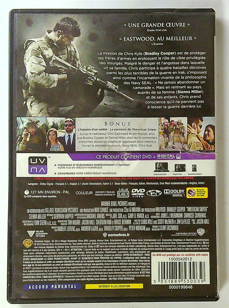 American Sniper Dvd clint Eastwood Bradley Cooper