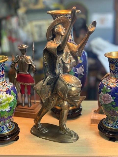 Statue – Bronze – Sculptures Et Figurines – Musicien Au Tambour