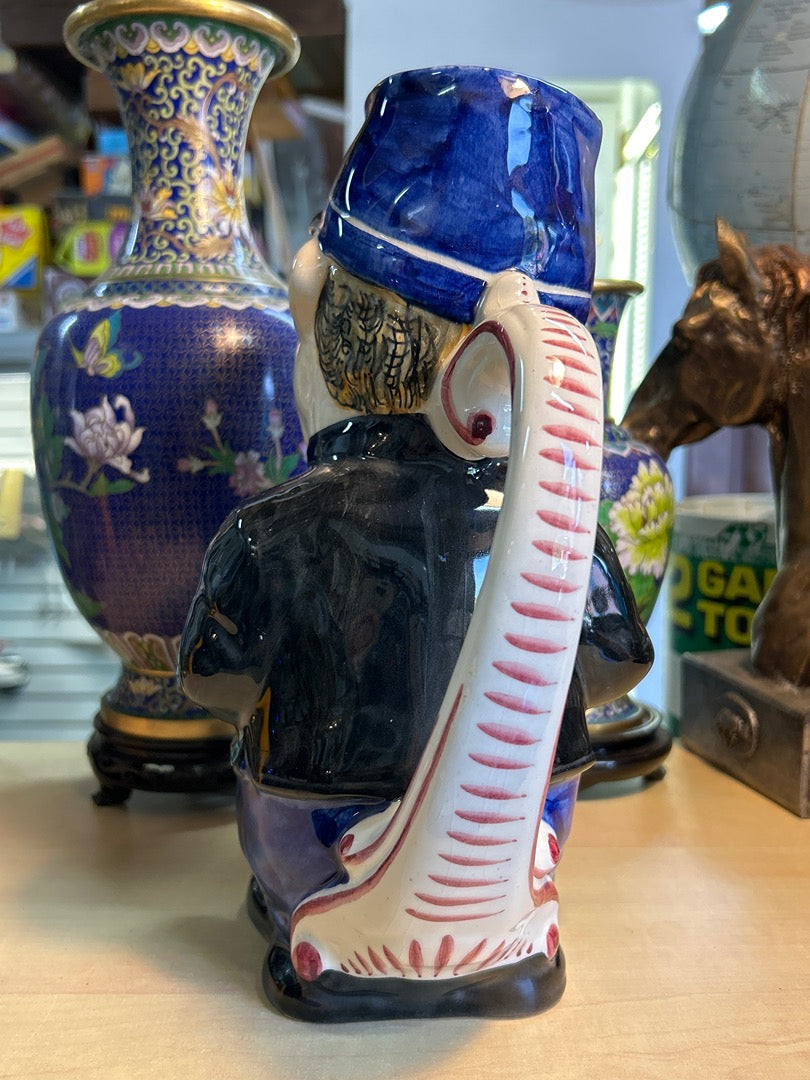 Pichet Barbotine Gendarme Vintage Céramique