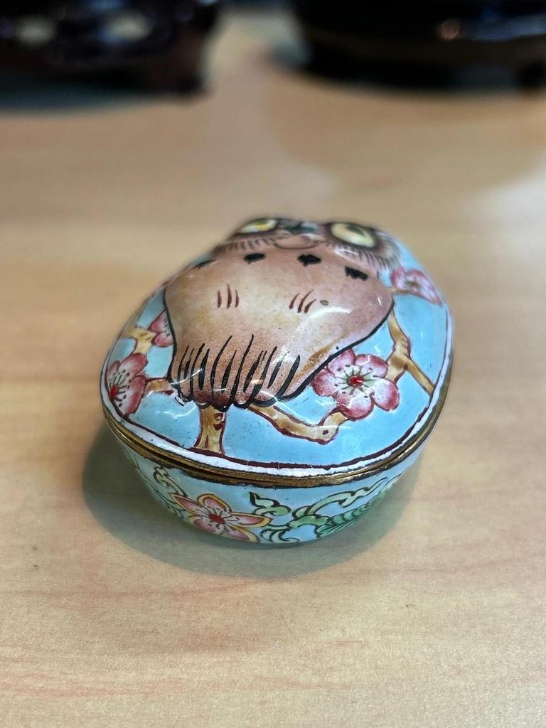 Boite vintage en email Chouette / Hibou