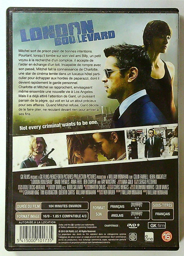 Dvd London Boulevard film policier Colin Farrell