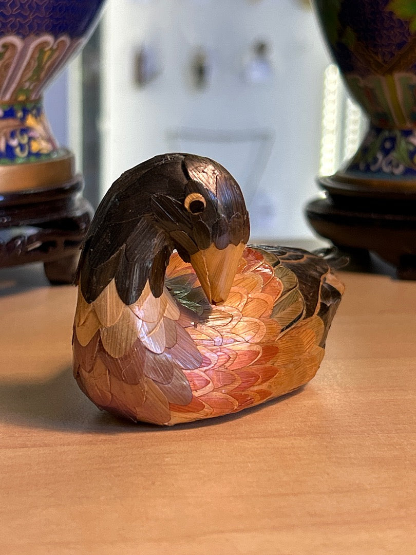 Canard décoratif en paille