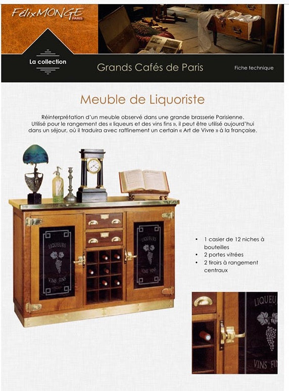 Meuble de liquoriste Félix Monge – Enfilade en bois massif