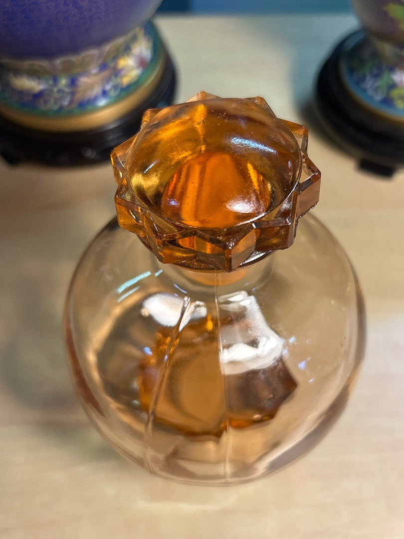 Petite carafe flacon verre facetté