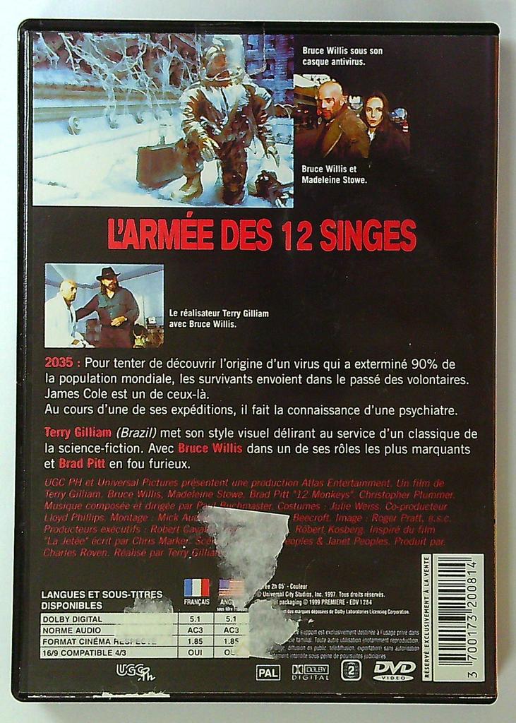 Dvd L'armée des 12 singes - Premiere Les Indispensables
