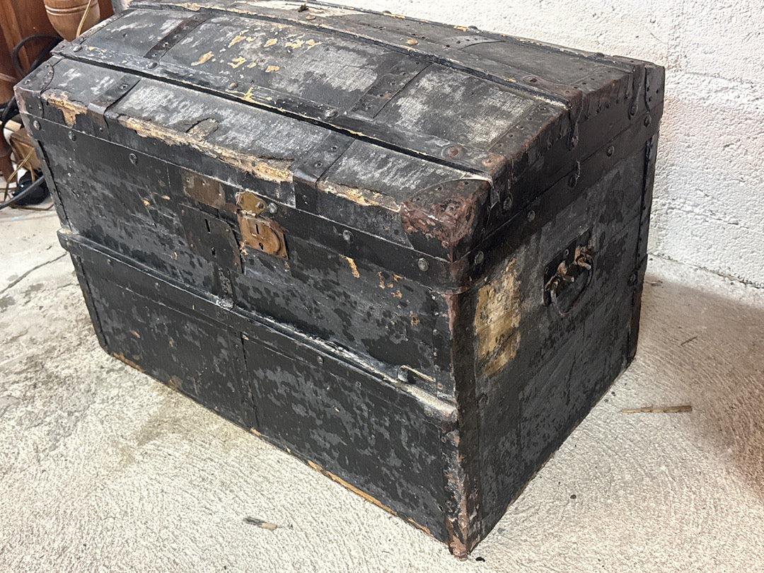 Malle ancienne en bois – Malle de voyage vintage
