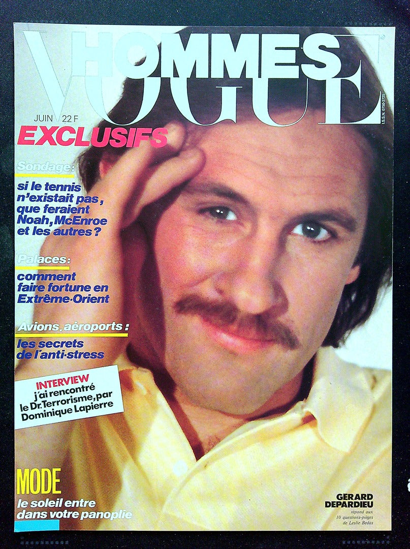 Affiche de Kiosque Plv Promo Magazine Vogue Hommes Juin Gérard Depardieu