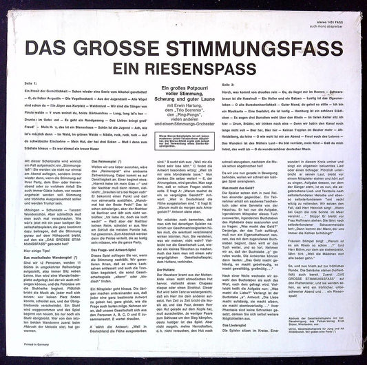 vinyle Lp Das Grosse Stimmungsfass Fass Blanc