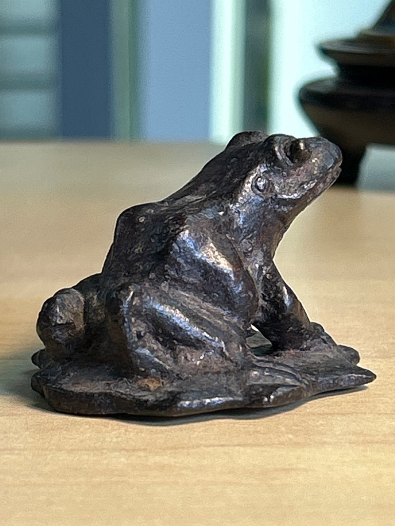 Figurine Grenouille – Bibelot – Bronze Patiné Vintage
