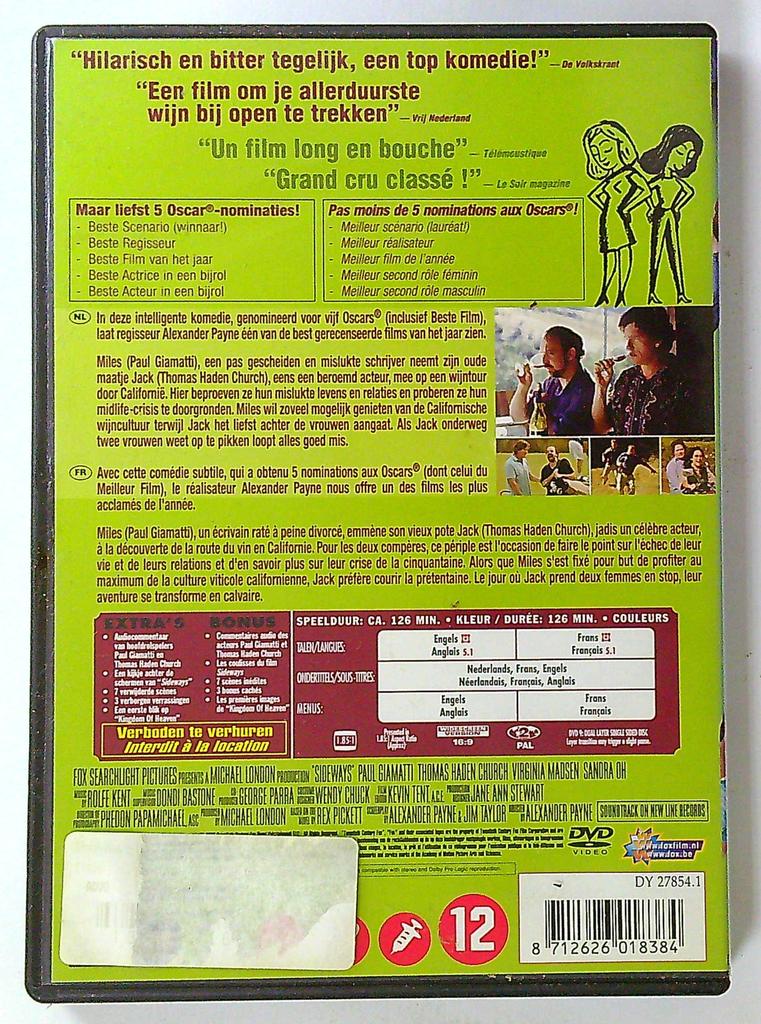 Dvd Sideways - Comédie dramatique Alexander Payne