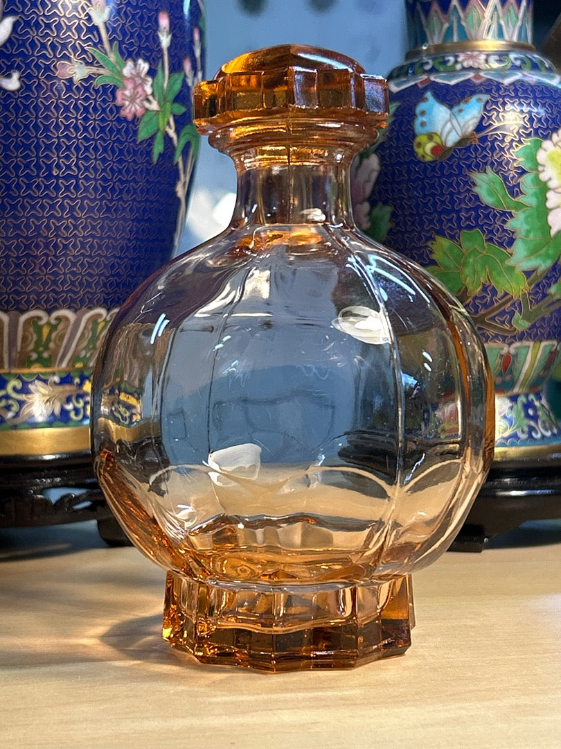 Petite carafe flacon verre facetté