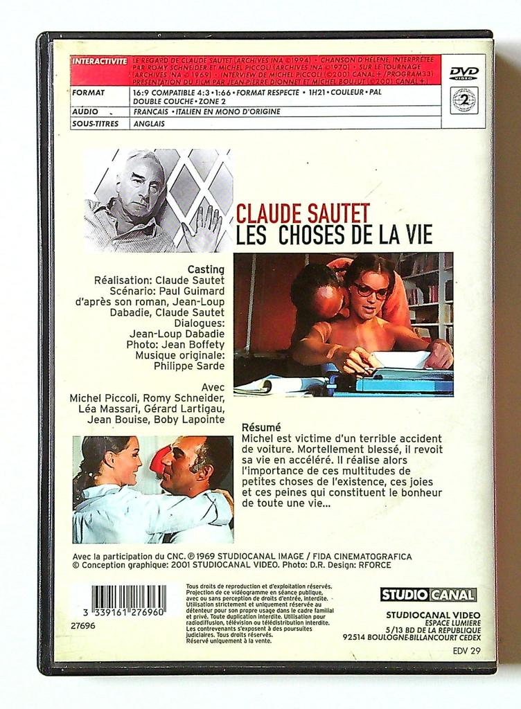 dvd Les Choses de la Vie Claude Sautet Studio Canal