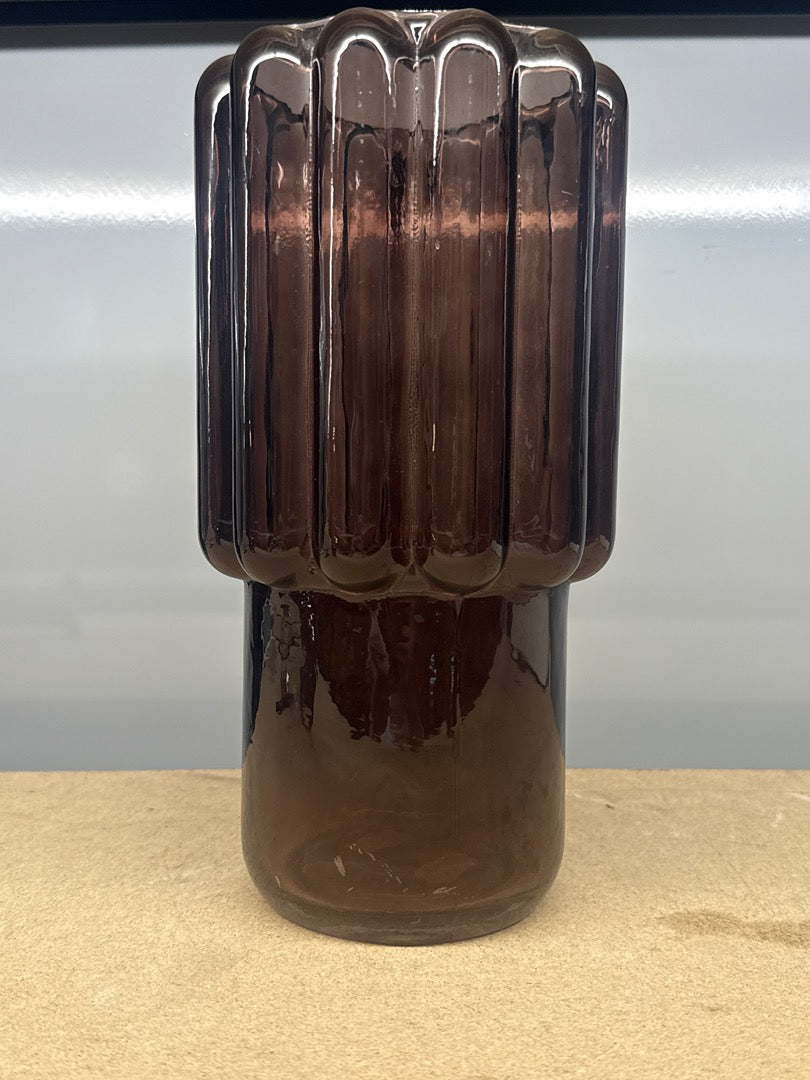 Vase En Verre Marron Vintage