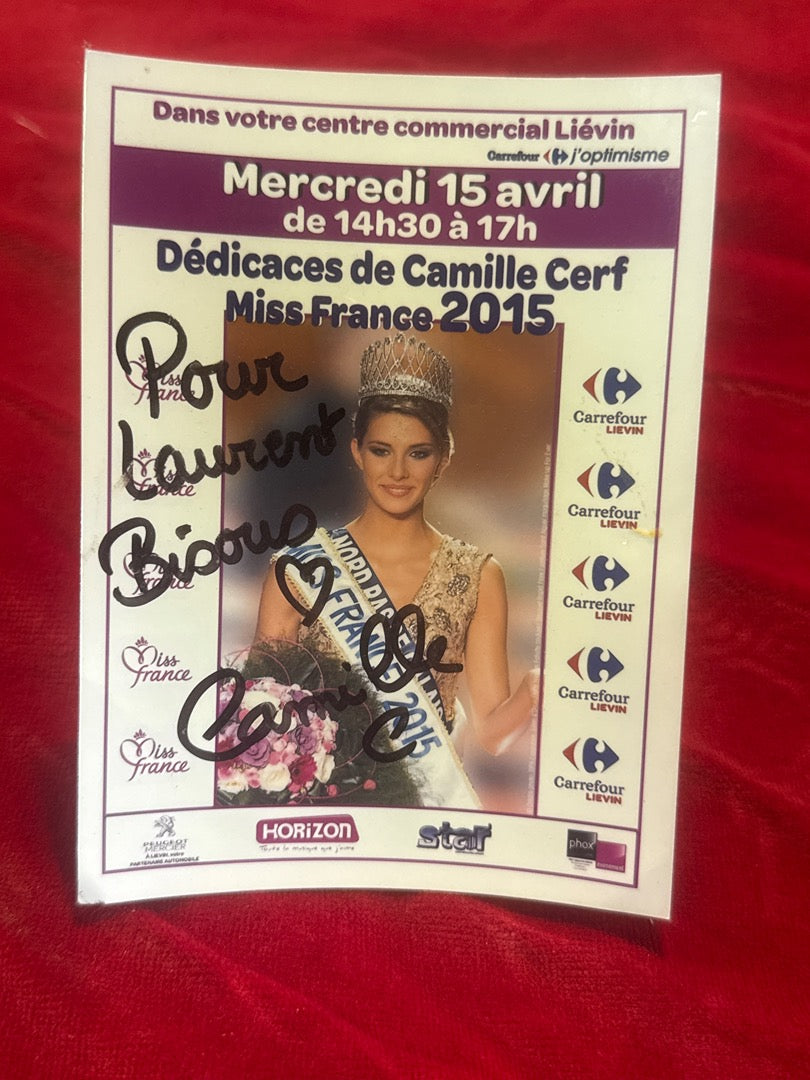 Photo dédicacée – Miss France – Collection – Camille Cerf