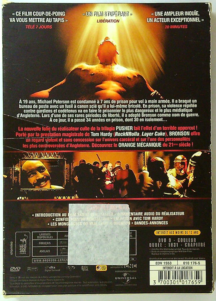 Dvd Bronson Tom Hardy Nicolas Winding Refn Wild Side