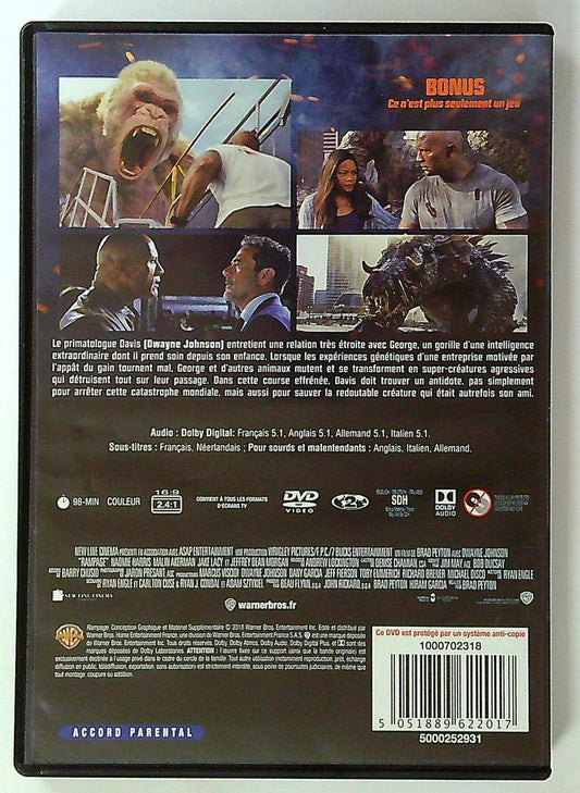 Dvd Rampage : Hors de Contrôle avec Dwayne Johnson