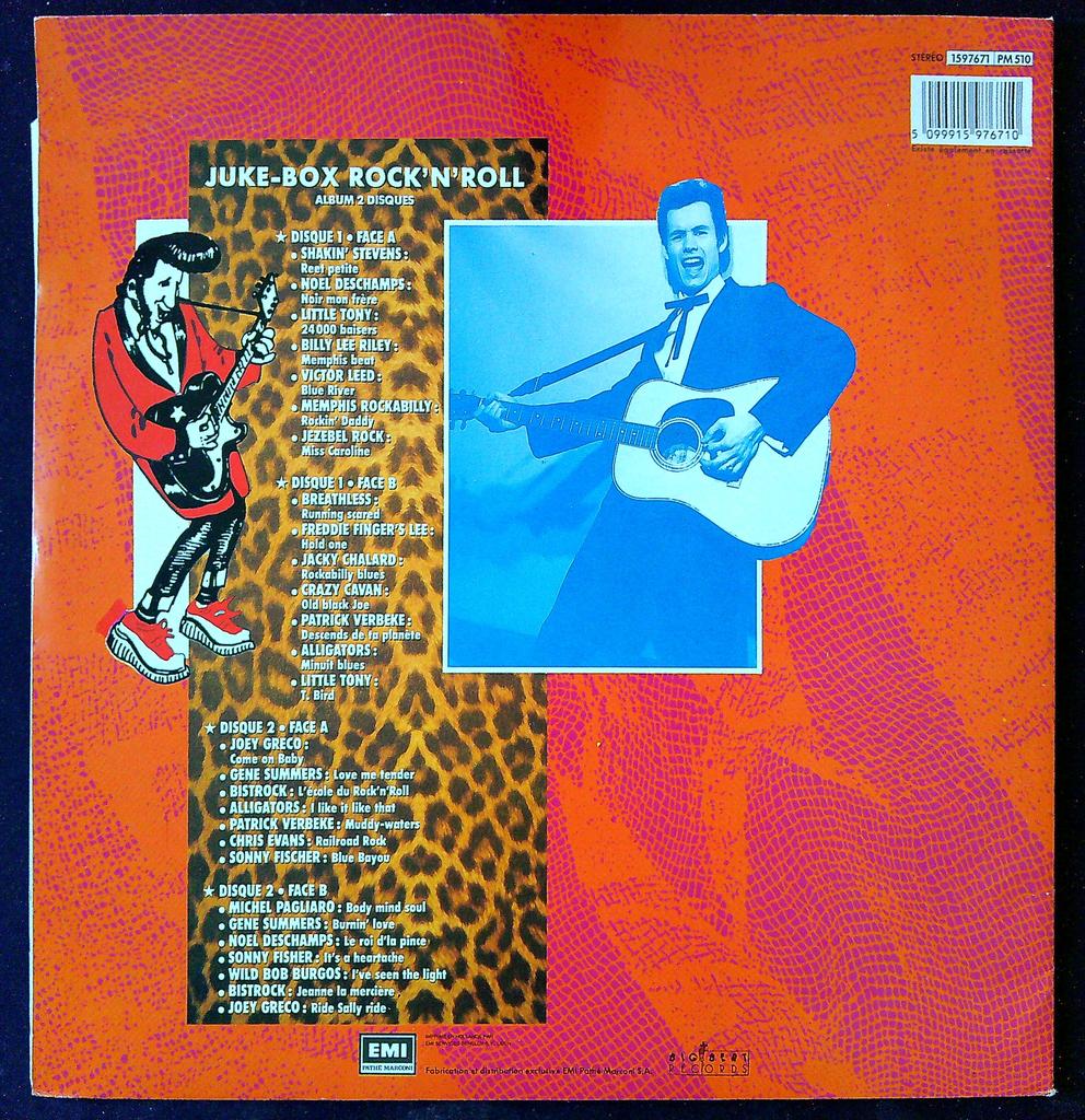 Vinyle Juke-box Rock'n'roll Emi Album 2 Disques Orange