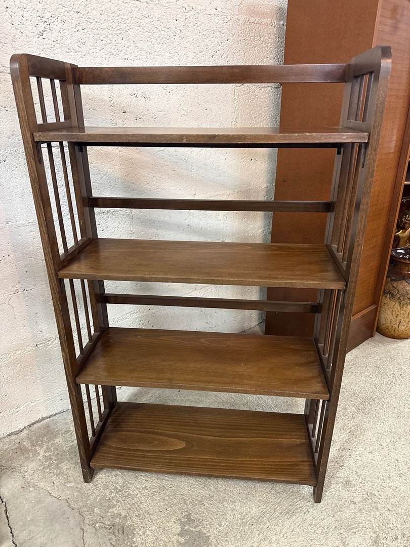 Étagère pliante vintage bois marron – 4 niveaux