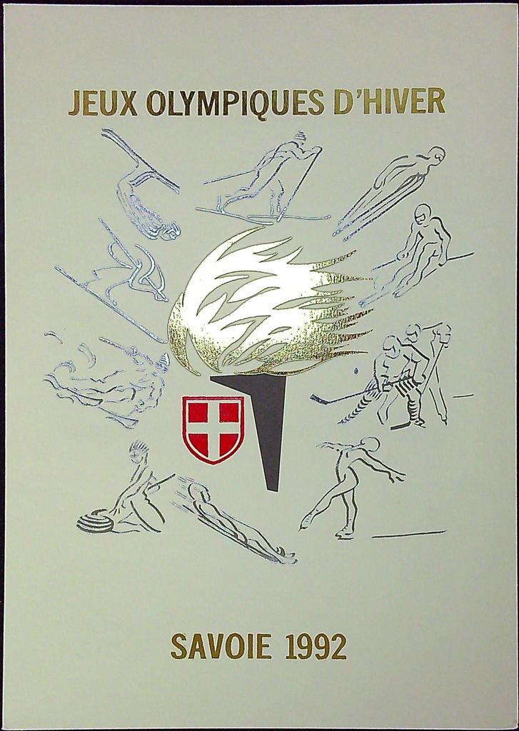 Jeux Olympiques D'hiver Savoie 1992 Enveloppe Dépliant Timbre 1er jour Encart Fdc Yvert et Tellier