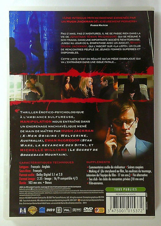 Dvd film Manipulation Hugh Jackman Ewan Mcgregor Thriller
