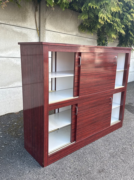 Meuble de rangement – Vintage – Organiseur – Portes coulissantes bois