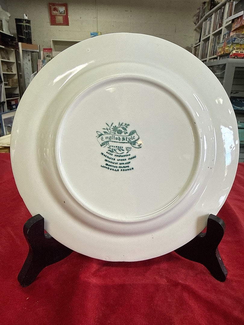 Assiette – Lunéville – Assiette – Décor bleu style anglais