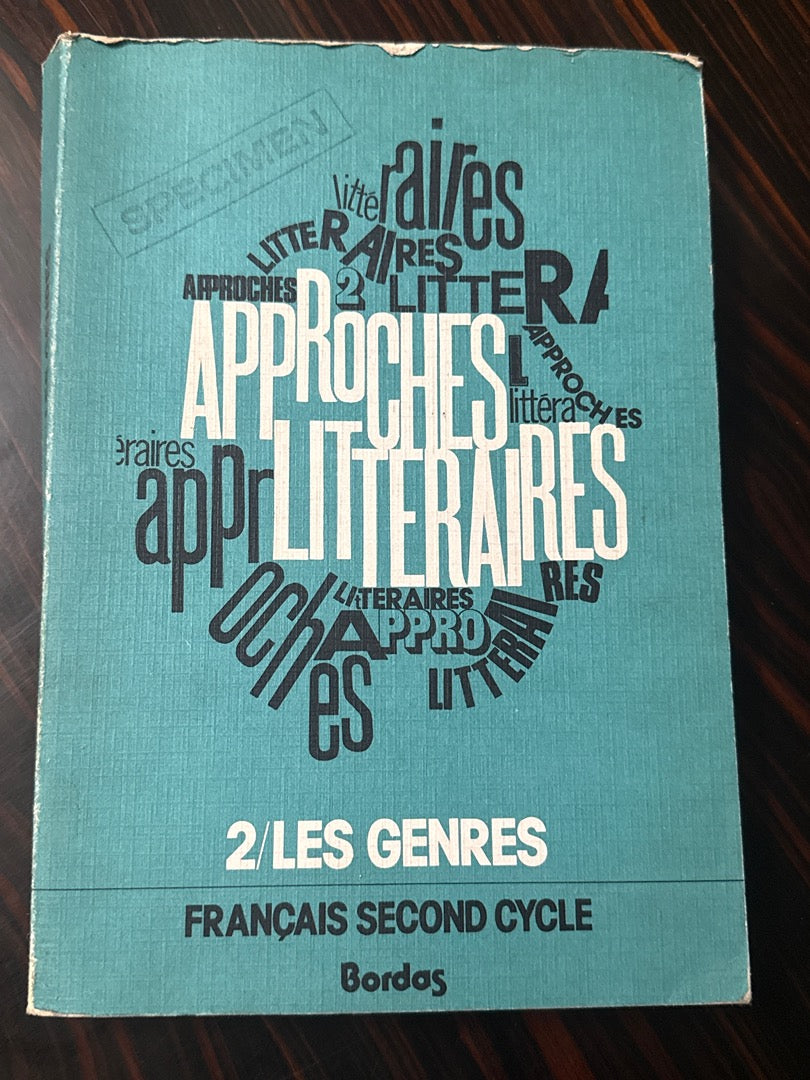 Livre – Bordas Approches Littéraires – Manuel – Français