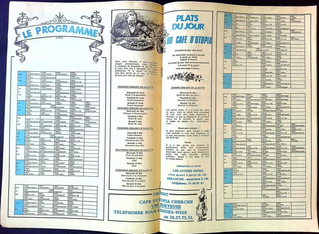 Gazette cinéma – Utopia N°36 1991 – Cinéma – Vintage