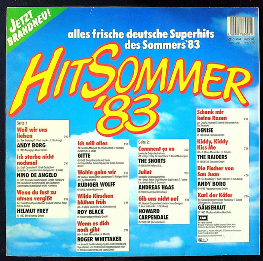 Vinyle Hitsommer '83 Emi Electrola bleu