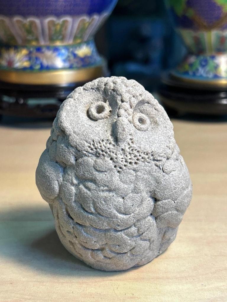 Statuette sculpté Chouette / Hibou en pierre