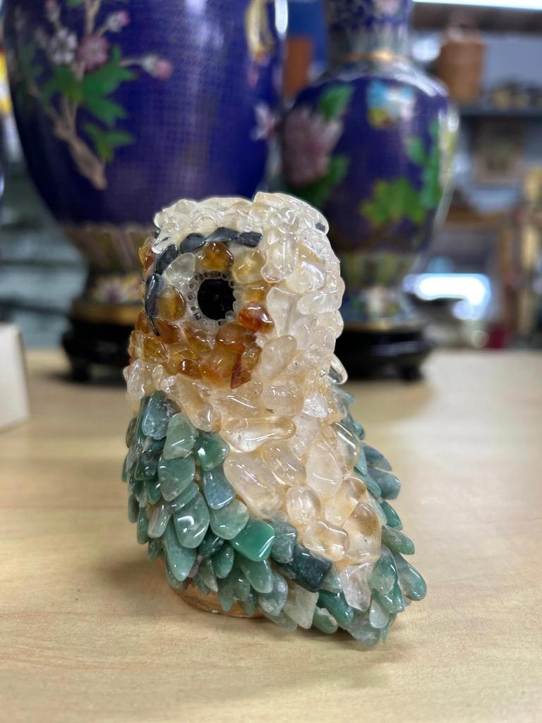 Statuette avec des pierres semi précieuse Chouette / Hibou