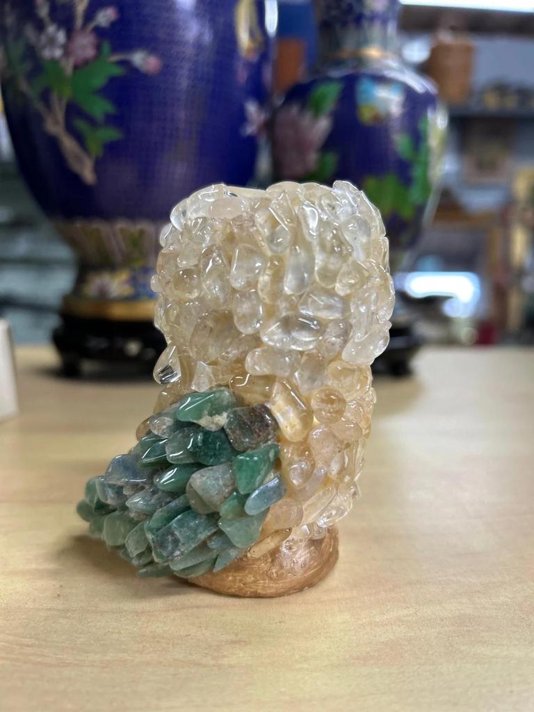 Statuette avec des pierres semi précieuse Chouette / Hibou