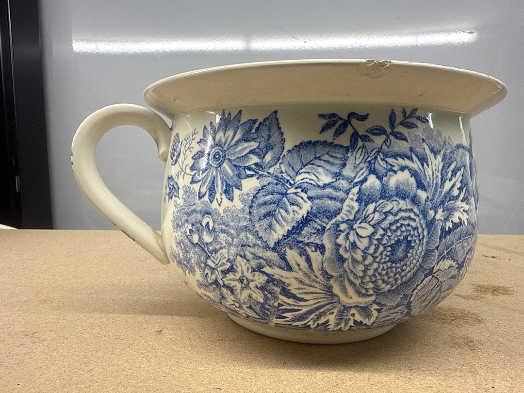 Pot de chambre – Onnaing Jardinière – Ornements – Floral bleu blanc