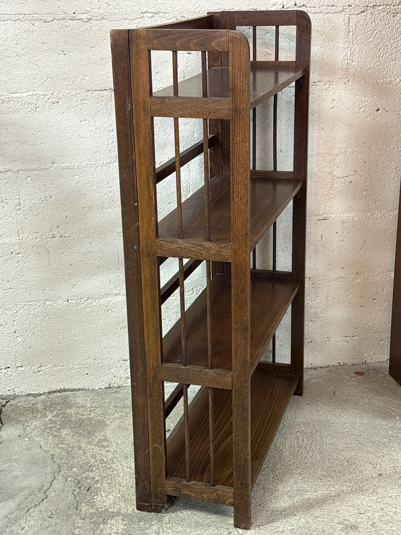 Étagère pliante vintage bois marron – 4 niveaux