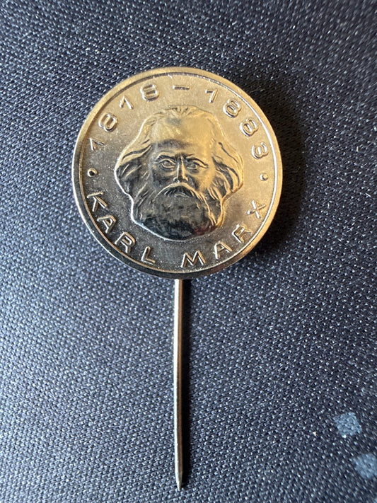 Broche – Karl Marx – Accessoire – Épinglette vintage argentée