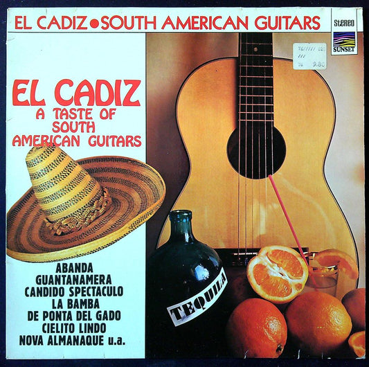 Vinyle El Cadiz South American Guitars Sunset Records blanc