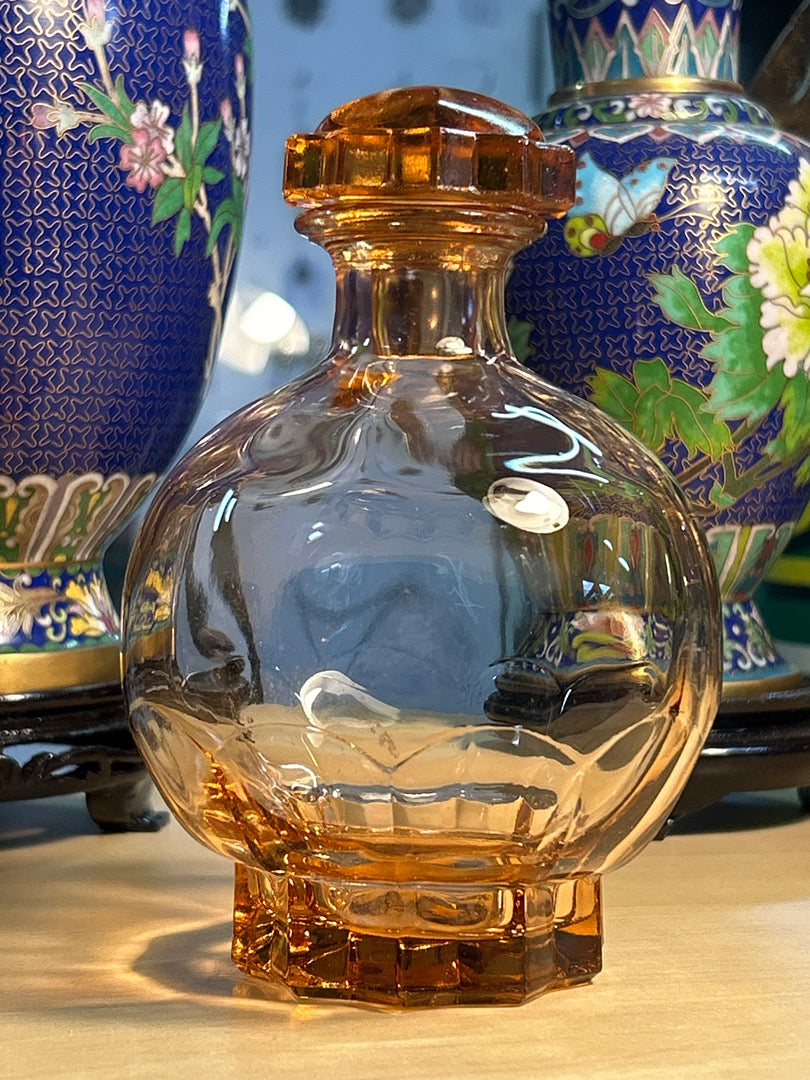 Petite carafe flacon verre facetté