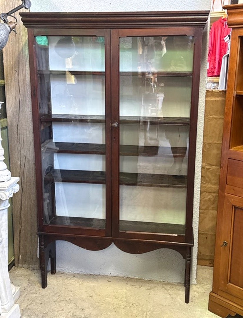Vitrine – Vintage – Mobilier – Bois sombre vitrée