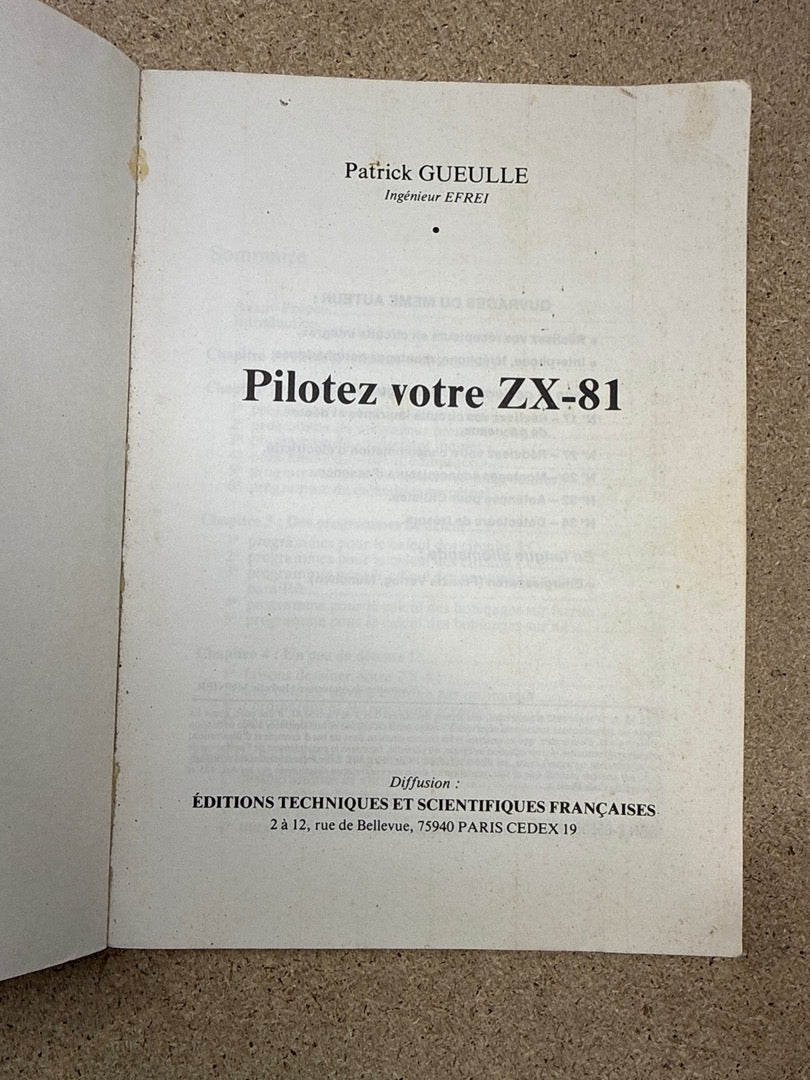 Livre - Pilotez votre Zx-81 - Informatique - Manuel technique 1982