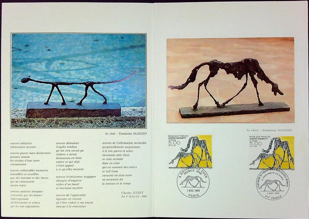 Alberto Giacometti Enveloppe Dépliant Timbre 1er jour Encart Fdc Yvert et Tellier
