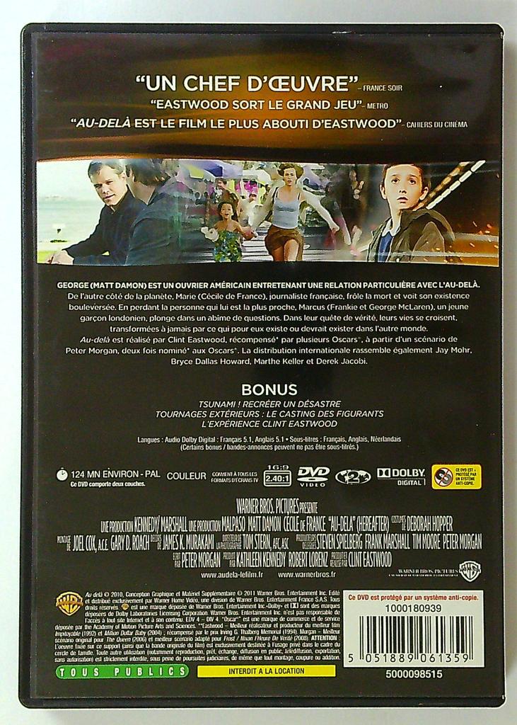 dvd Film Au-delà Clint Eastwood Matt Damon