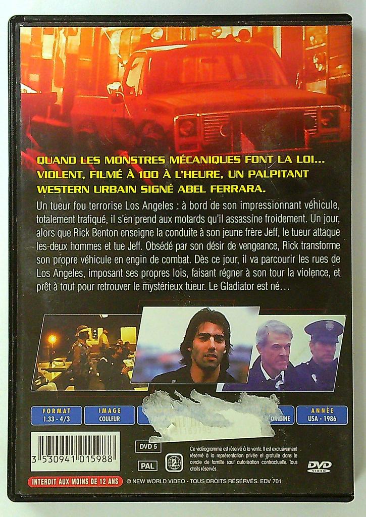 Dvd The Gladiator Abel Ferrara film action