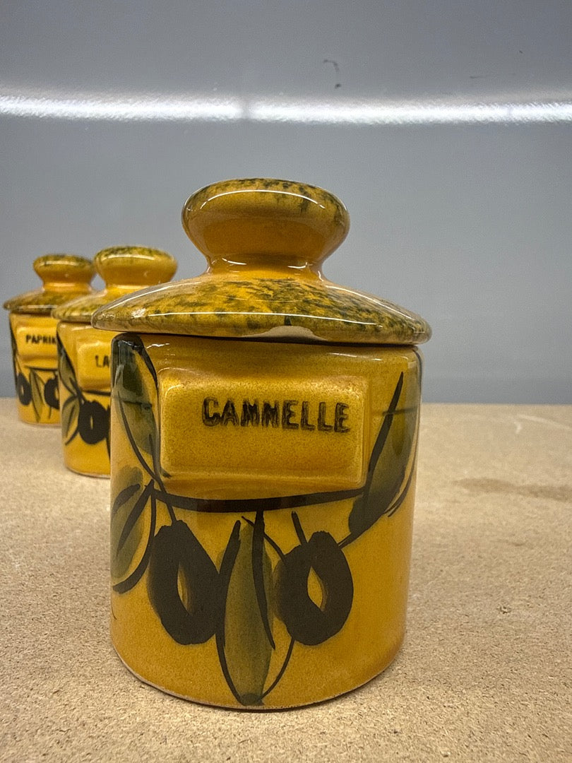 Pots à épices – Vallauris – Conservation – Jaune olives
