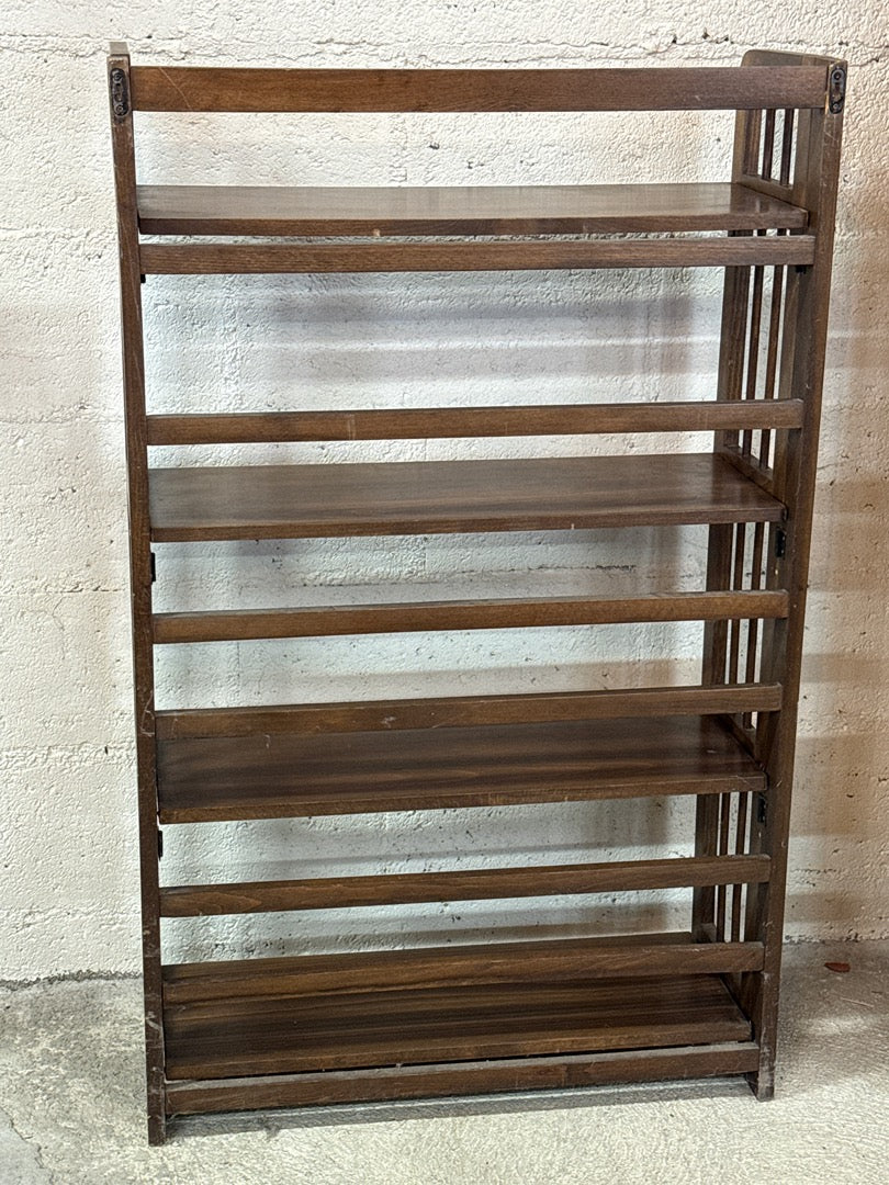 Étagère pliante vintage bois marron – 4 niveaux