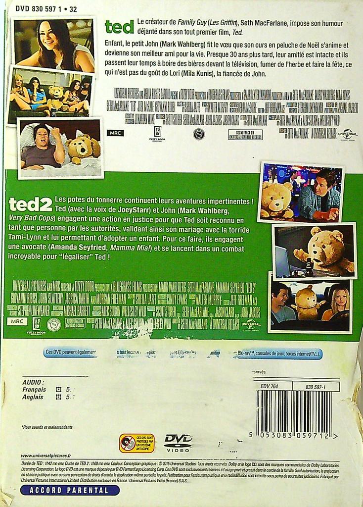 Coffret Dvd Ted & Ted 2 Universal