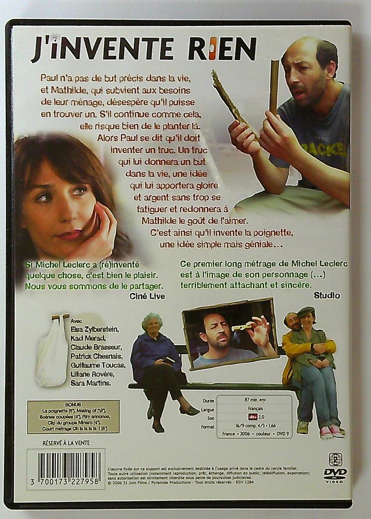 Dvd J'invente rien avec Kad Merad et Elsa Zylberstein