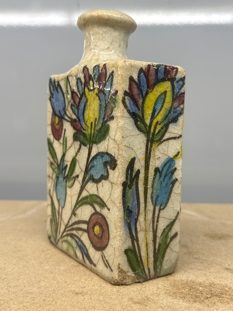Bouteille – Céramique – Déco – Motif Oiseau Et Fleurs