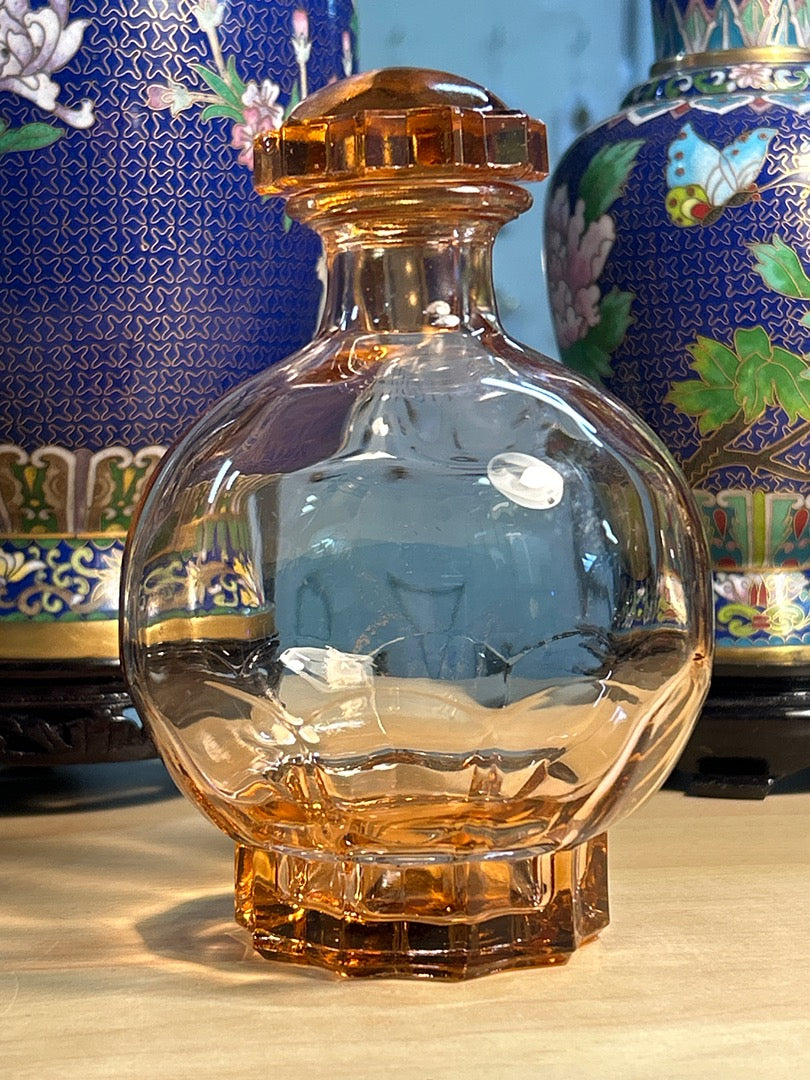 Petite carafe flacon verre facetté