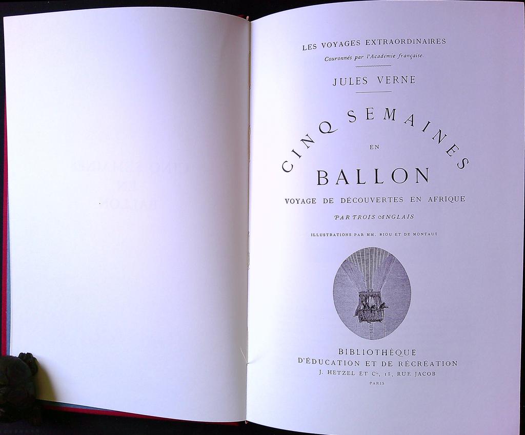 Livre – Jules Verne – Classique – Cinq semaines en ballon