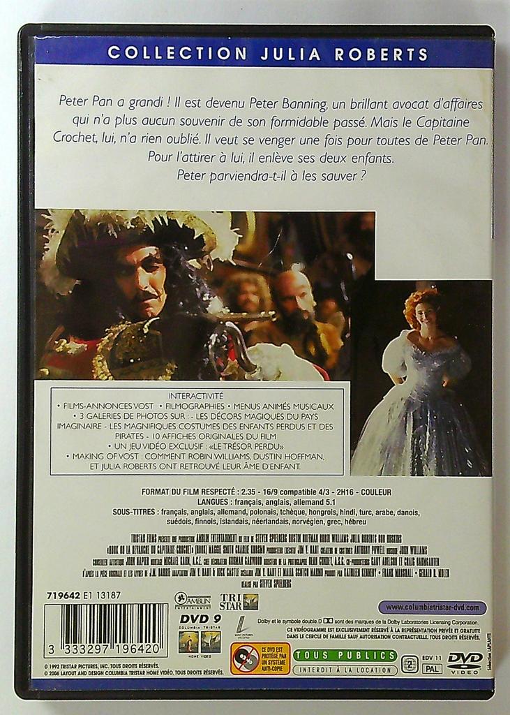 Dvd Hook ou la revanche du Capitaine Crochet Spielberg